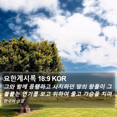 요한계시록 18:9 KOR Bible Verse Image