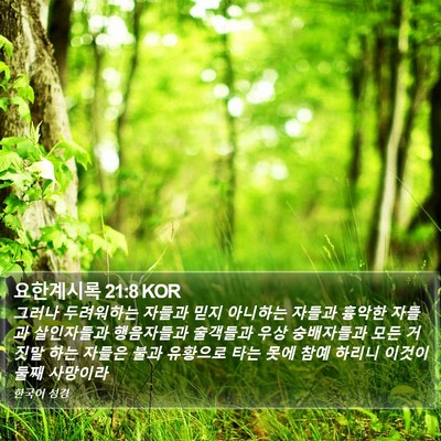 요한계시록 21:8 KOR Bible Verse Image