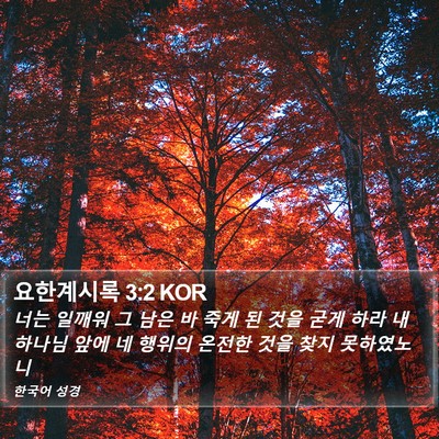 요한계시록 3:2 KOR Bible Verse Image