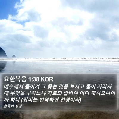 요한복음 1:38 KOR Bible Verse Image