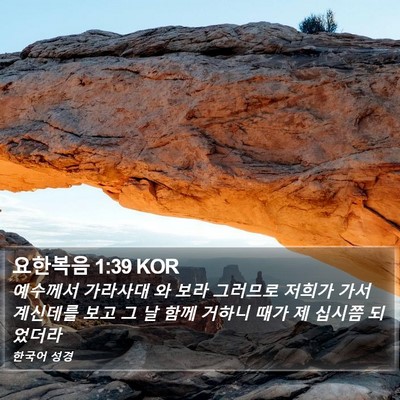 요한복음 1:39 KOR Bible Verse Image
