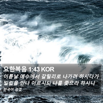 요한복음 1:43 KOR Bible Verse Image