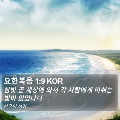 요한복음 1:9 KOR Bible Verse Image