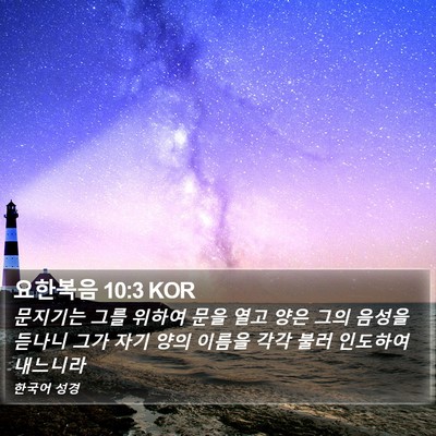 요한복음 10:3 KOR Bible Verse Image