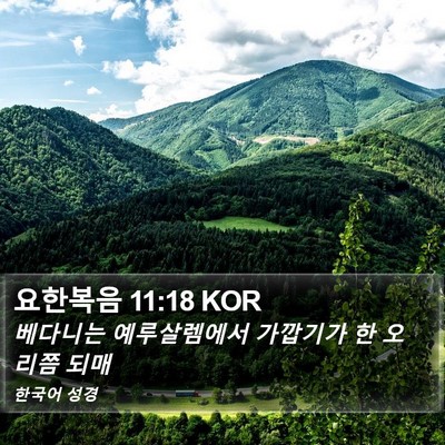 요한복음 11:18 KOR Bible Verse Image