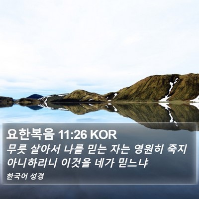요한복음 11:26 KOR Bible Verse Image