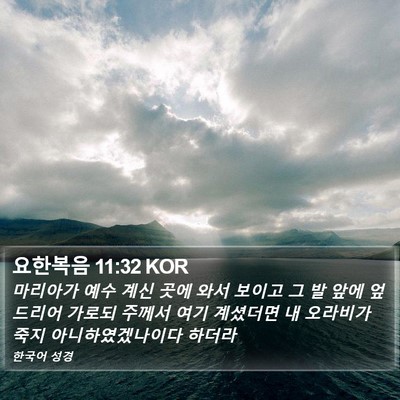 요한복음 11:32 KOR Bible Verse Image