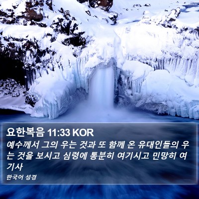 요한복음 11:33 KOR Bible Verse Image