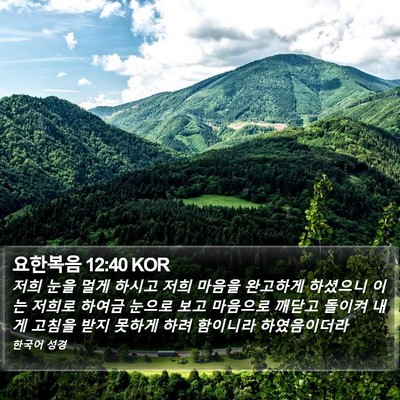 요한복음 12:40 KOR Bible Verse Image