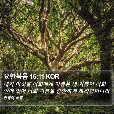 요한복음 15:11 KOR Bible Verse Image