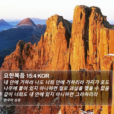 요한복음 15:4 KOR Bible Verse Image