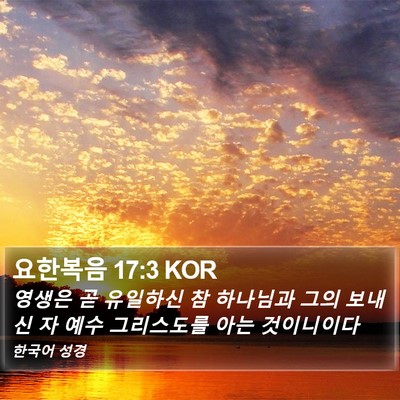 요한복음 17:3 KOR Bible Verse Image