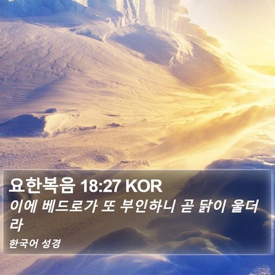 요한복음 18:27 KOR Bible Verse Image