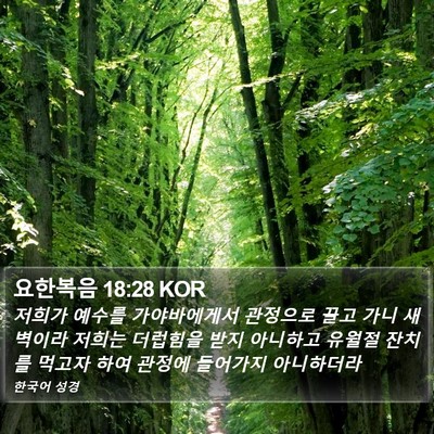 요한복음 18:28 KOR Bible Verse Image