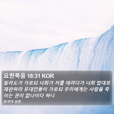 요한복음 18:31 KOR Bible Verse Image