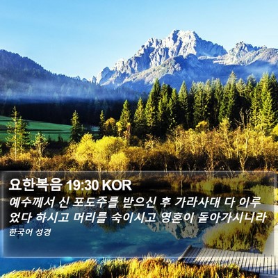 요한복음 19:30 KOR Bible Verse Image