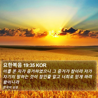 요한복음 19:35 KOR Bible Verse Image