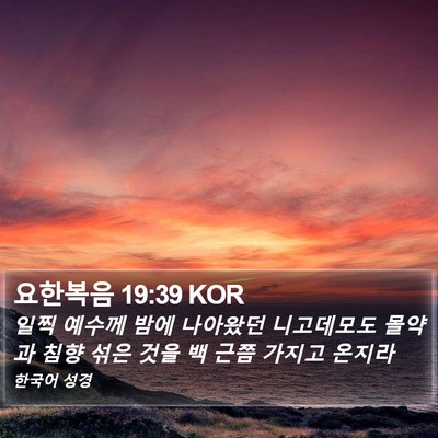 요한복음 19:39 KOR Bible Verse Image
