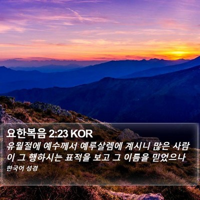 요한복음 2:23 KOR Bible Verse Image