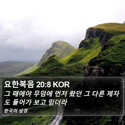 요한복음 20:8 KOR Bible Verse Image