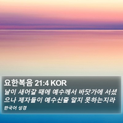 요한복음 21:4 KOR Bible Verse Image