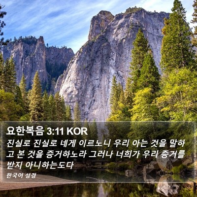 요한복음 3:11 KOR Bible Verse Image