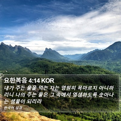 요한복음 4:14 KOR Bible Verse Image