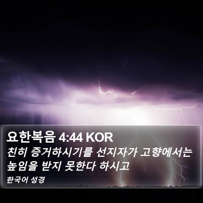 요한복음 4:44 KOR Bible Verse Image