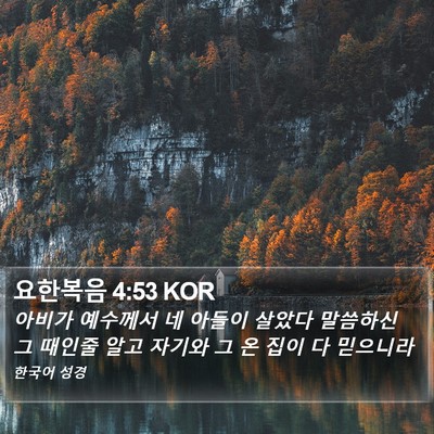 요한복음 4:53 KOR Bible Verse Image