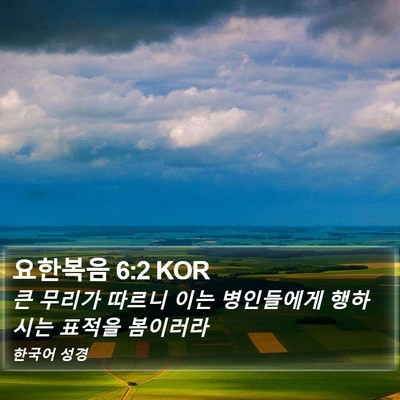 요한복음 6:2 KOR Bible Verse Image
