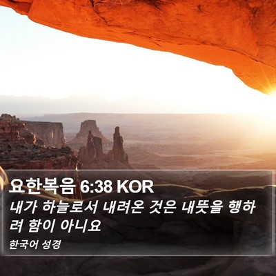 요한복음 6:38 KOR Bible Verse Image