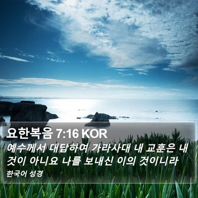 요한복음 7:16 KOR Bible Verse Image
