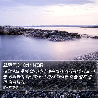 요한복음 8:11 KOR Bible Verse Image