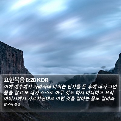 요한복음 8:28 KOR Bible Verse Image