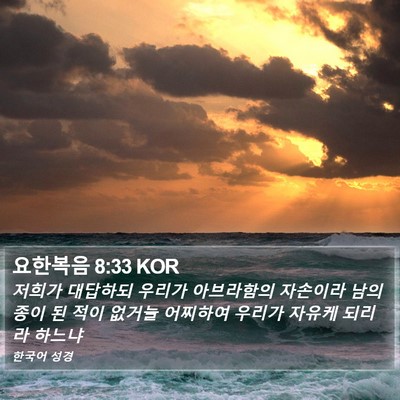 요한복음 8:33 KOR Bible Verse Image