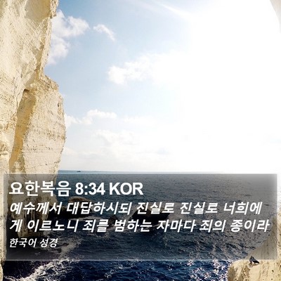 요한복음 8:34 KOR Bible Verse Image