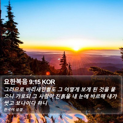 요한복음 9:15 KOR Bible Verse Image