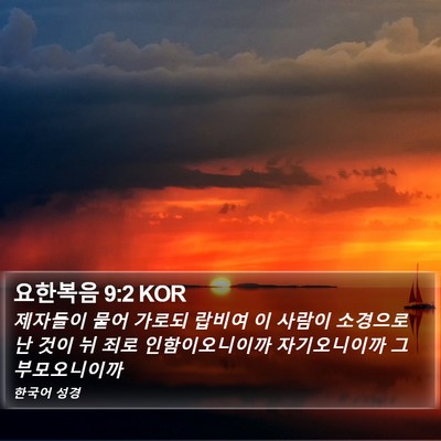 요한복음 9:2 KOR Bible Verse Image