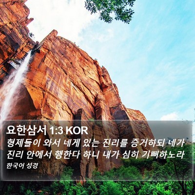 요한삼서 1:3 KOR Bible Verse Image
