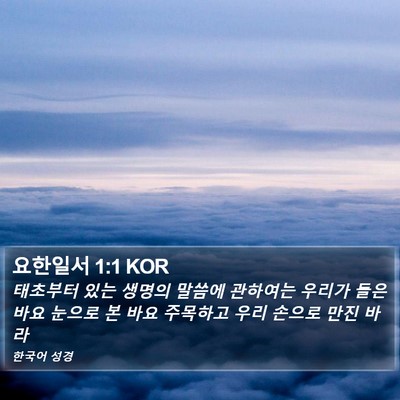 요한일서 1:1 KOR Bible Verse Image