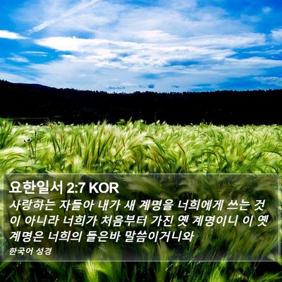 요한일서 2:7 KOR Bible Verse Image