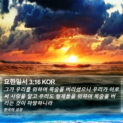 요한일서 3:16 KOR Bible Verse Image