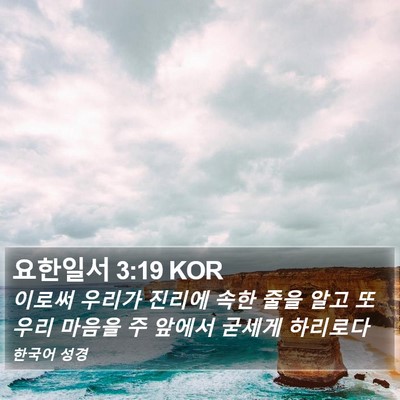 요한일서 3:19 KOR Bible Verse Image