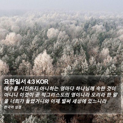 요한일서 4:3 KOR Bible Verse Image