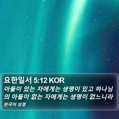 요한일서 5:12 KOR Bible Verse Image