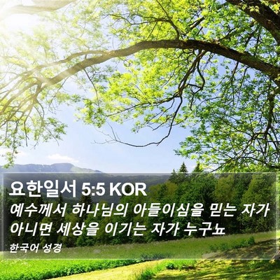 요한일서 5:5 KOR Bible Verse Image