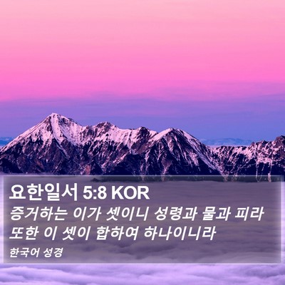 요한일서 5:8 KOR Bible Verse Image