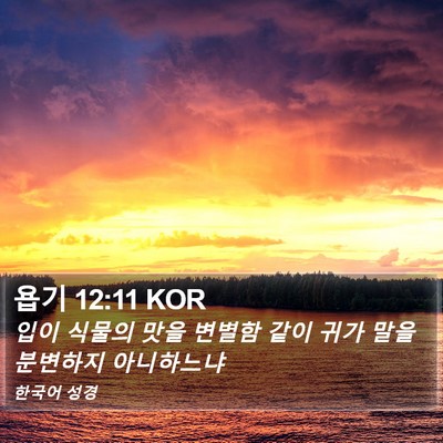 욥기 12:11 KOR Bible Verse Image
