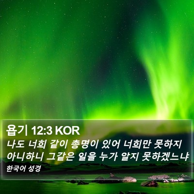 욥기 12:3 KOR Bible Verse Image