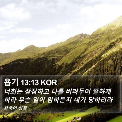 욥기 13:13 KOR Bible Verse Image